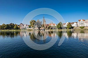 View across the Danube to the old town of Ulm.