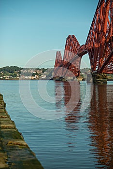 View Across the Firth of Forth To Fife on a Sunny Day from South Queensferry With the Forth Rail Bridge