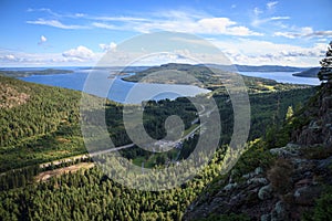 View across the forest towards the Bothnian Bay from Skuleberget