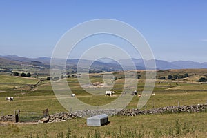 View across hills from near Llyn Brenig, North Wales, UK