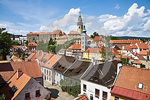 View across historic Cesky Krumlov