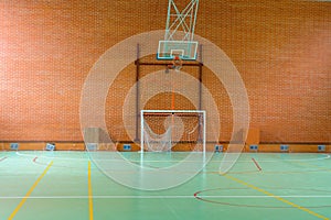 View across in indoor sports court