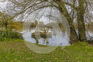 A view across King Lear lake in Syston UK