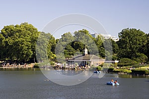 View across lake in Hyde Park