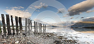 View across Loch Linnhe to Glencoe in Scotland.