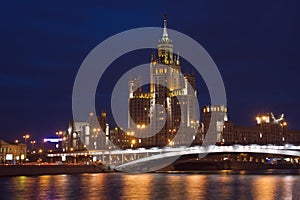 View across Moscow river in twilight