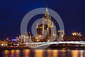 View across Moscow river in twilight