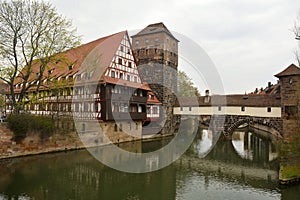 View across Pegnitz river in Nuremberg