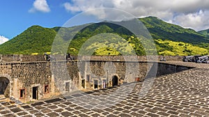 A view across the ramparts of the Brimstone Hill Fort in St Kitts