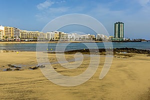 A view across the Reducto beach in Arrecife, Lanzarote photo