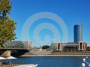 View across the river Rhine at Cologne - Germany