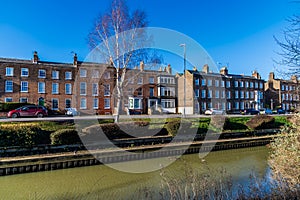 A view across the River Welland opposite Welland Place in the centre of Spalding, Lincolnshire photo