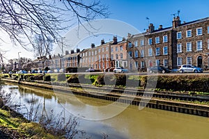 A view across the River Welland towards Welland Place in the centre of Spalding, Lincolnshire photo