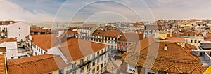 A view across the rooftops in the Alfama distict in the city of Lisbon