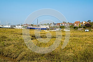 A view across salt marshes at West Mersea, UK
