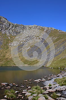 View across Scales Tarn, Blencathra to Sharp Edge