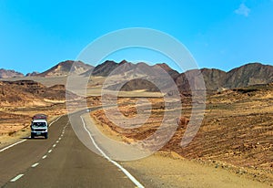 A view across the Sinai desert near Nuweiba, Egypt