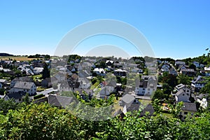 view across the small town Ulmen in Germany