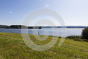 View across Somerset,UK reservoir