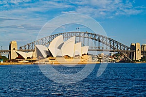 View Across Sydney Harbour to the Sydney Opera House and the Harbour Bridge, Australia