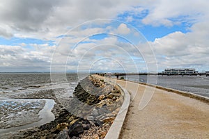 View across the Tajo River and the Marina from Parque das Nacoes, Lisboa, Portugal