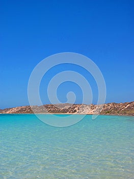 View across a turquoise tropical lagoon