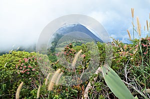 View of active volcano Yzalco photo