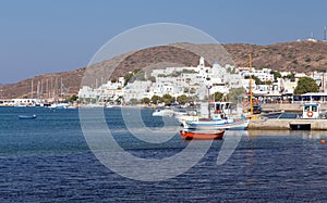 View of Adamantas village, Milos island, Cyclades, Greece