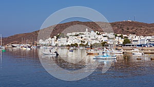 View of Adamantas village, Milos island, Cyclades, Greece