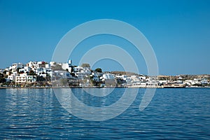 View of adamantas village from the sea