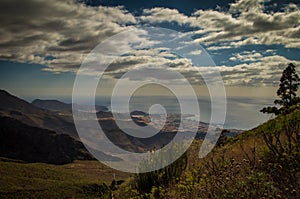 A view on Adeje from a mounain slope