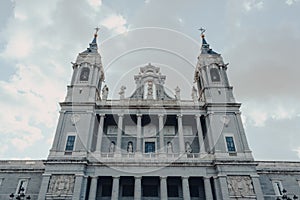 View against sky of Amudena Cathedral Catedral de la Almudena, Madrid, Spain photo