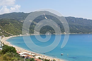 View at Agios Georgios Pagon beach at Corfu Greece