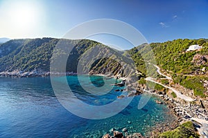 The view from Agios Ioannis Kastri of Skopelos, Greece