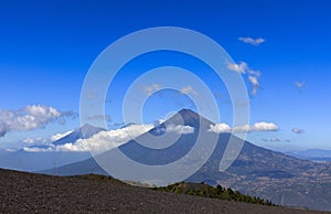 View on the Agua and Fuego Volcanoes