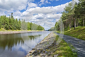 View of The Ahkionlahti Canal in summer, Maaninka, Kuopio, Finland