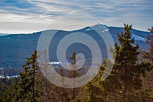 View from Ahrensklint over Harz Mountains in Germany