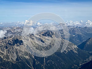 The view from Aiguille du Midi to Col du Brevent