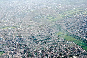 Aerial view across Berrylands, Surbiton and Tolworth - South West London photo