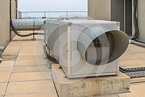 View of air ventilation ducts, extraction and insufflation