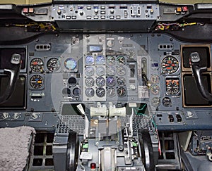 View of aircraft thrust lever.