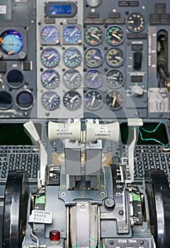 View of aircraft thrust lever.