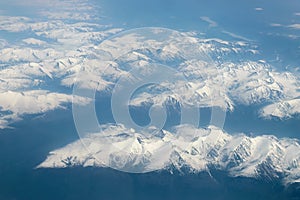 View from airplane on Earth surface.