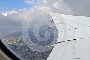 View from airplane over Toronto