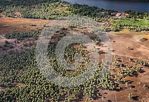 Lencois Maranhenses National Park, Brazil from an airplane photo