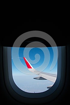 View from airplane window.