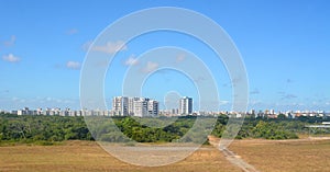 View from the airplane window to Aracaju, Brazil