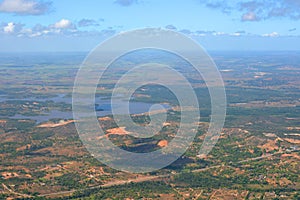 View from the airplane window to Aracaju, Brazil