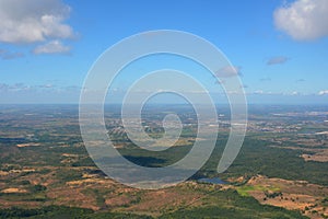 View from the airplane window to Aracaju, Brazil