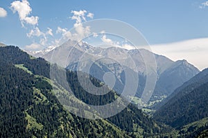 View of the Aksai gorge in the mountains near the city of Almaty, Kazakhstan